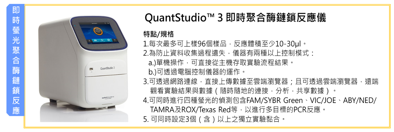 QuantStudio™ 3 即時聚合酶鏈鎖反應儀圖1